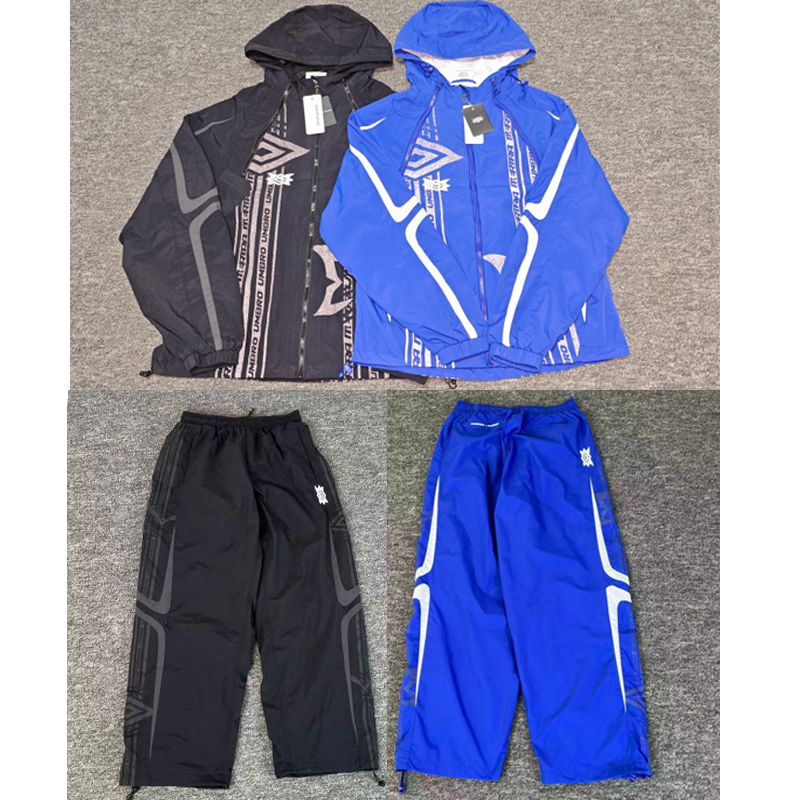Vintage Windbreaker Nylon - Jaket Windbreaker Hoodie Pria Y2K Biru