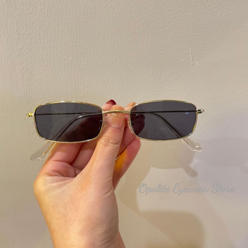 Vintage Fashion Enthusiasts - Kacamata Hitam Retro Bingkai Logam Berwarna-warni