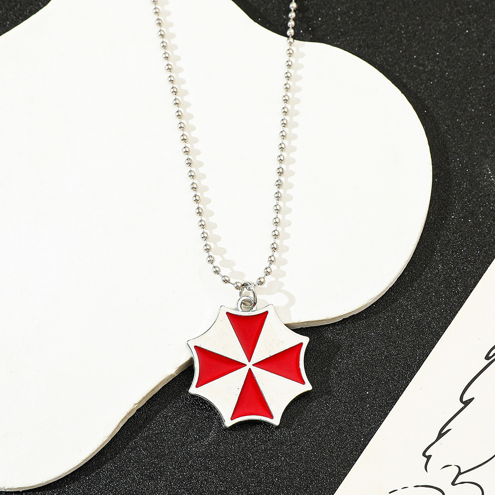 Vintage Fashion Enthusiasts - Kalung Liontin Payung Merah Gaya Vintage,