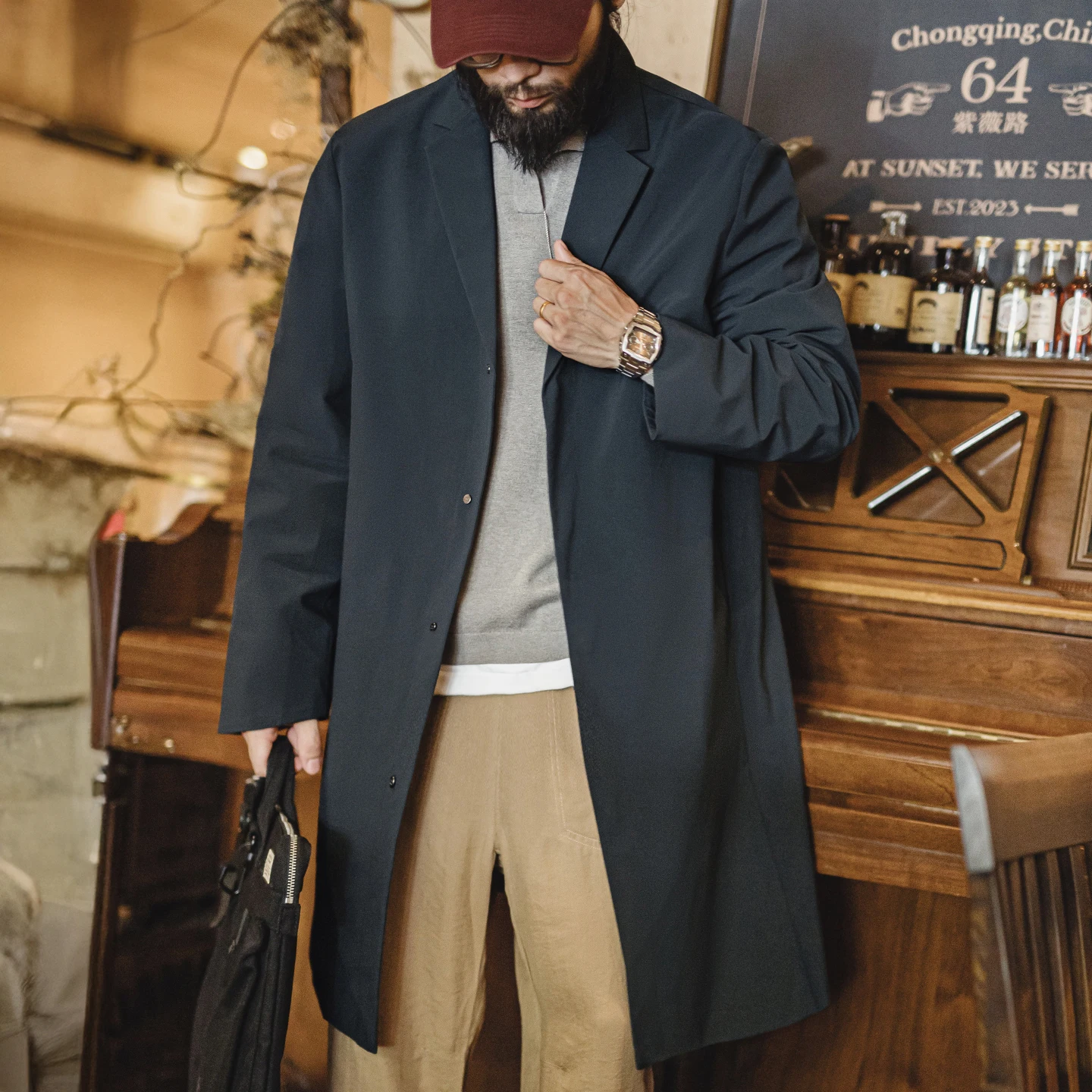 Jas Trench Pria Maden Gaya Ing - Vintage Windbreaker Nylon ulasan dan harga