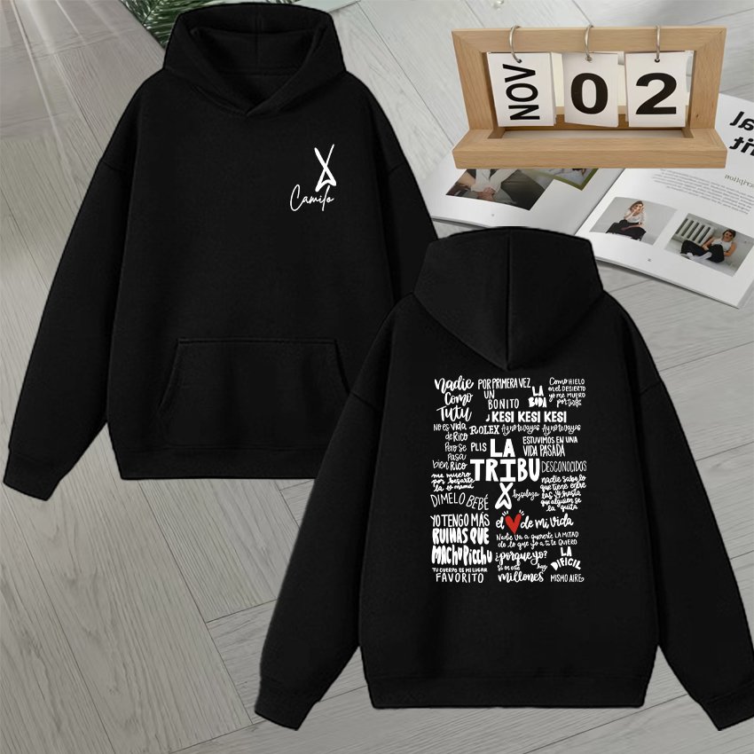 Hoodie Unisex Camilo La Tribu  - Vintage Fashion La ulasan dan harga