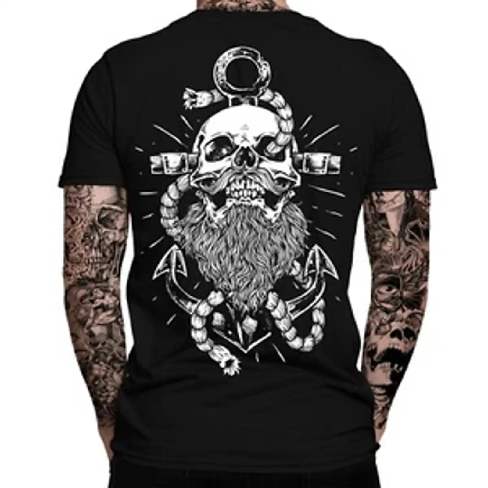 Kaos Anchor untuk Pria Skull H - Vintage Fashion Hamburg ulasan dan harga
