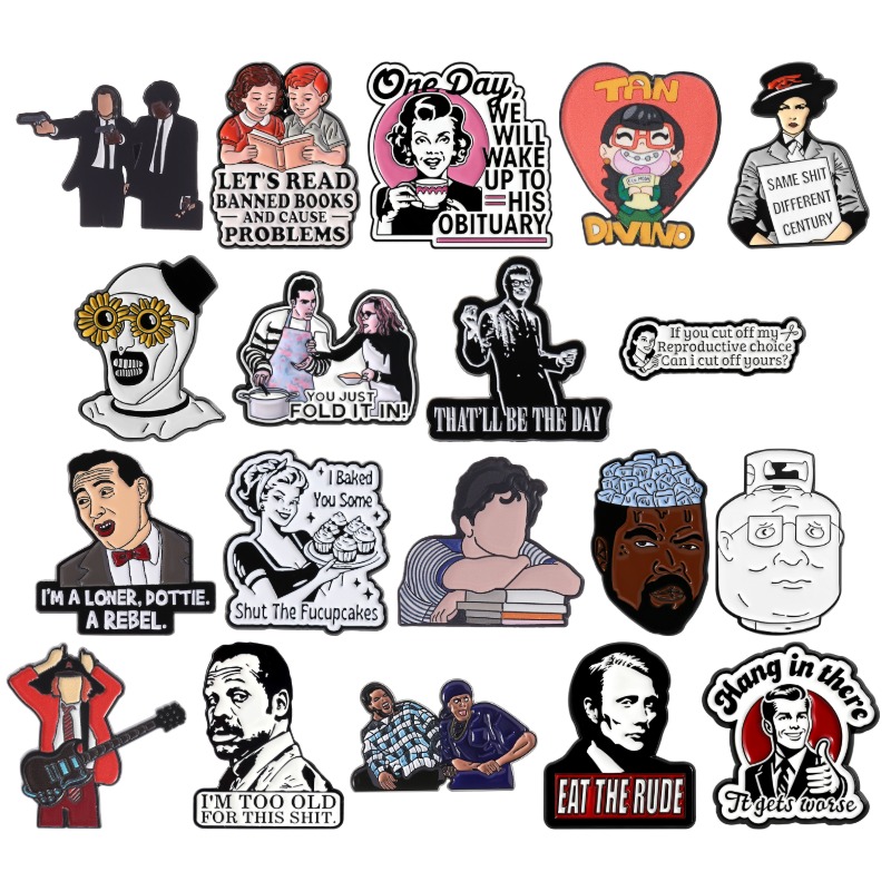Pin Enamel Karakter Film TV, B - Vintage Fashion Quotes ulasan dan harga