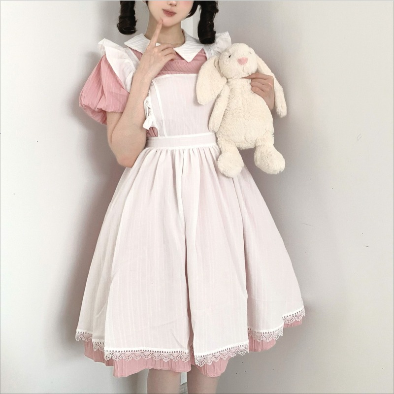 Gaun Pelayan Panjang Warna Pin - Vintage Fashion Dresses ulasan dan harga