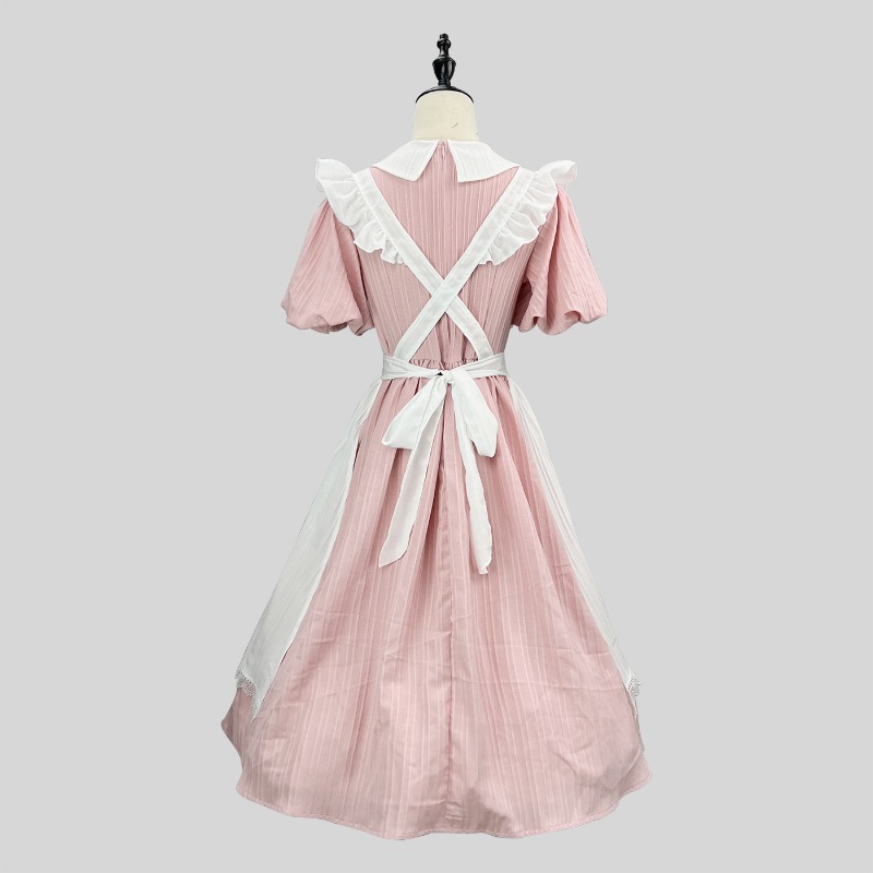 Gaun Pelayan Panjang Warna Pin - Vintage Fashion Dresses ulasan dan harga