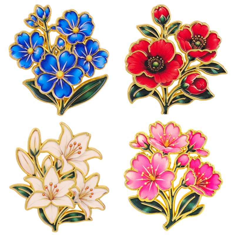 Pin Enamel Bunga Vintage Warna - Vintage Fashion Stores ulasan dan harga