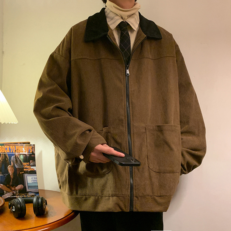 Jaket Bomber Pria Vintage Gaya - Vintage Windbreaker Nylon ulasan dan harga